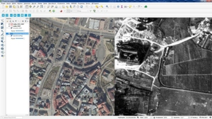 Wojenny Lublin na historycznej ortofotomapie <br />
Korzystanie z usługi sieciowej w QGIS