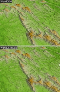 WorldDEM Neo - nowy globalny numeryczny model terenu <br />
Porównanie WorldDEM i WorldDEM Neo