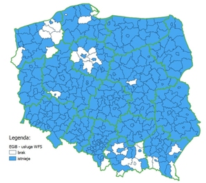 Kolejne województwa z pełnym pokryciem WFS-ami z EGiB [aktualizacja] <br />
Dostępność usług WFS z danymi EGiB