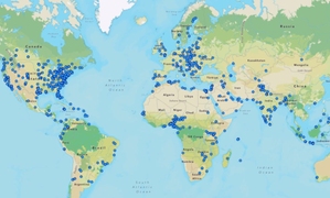 Dzień GIS już za tydzień! Gdzie będzie świętowany? <br />
Mapa obchodów Dnia GIS 2022 (źródło: Esri Inc.)