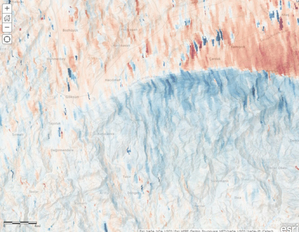 Trzęsienie ziemi w Turcji i Syrii okiem satelitów <br />
Fragment mapy deformacji bazującej na danych z satelity Sentinel-1 (źródło: NASA)