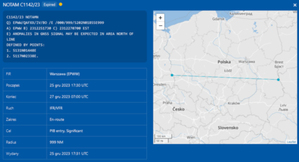 [aktualizacja] Zakłócenia sygnału GPS na obszarze Polski <br />
Komunikat NOTAM