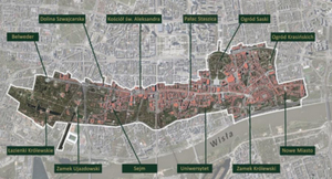 Park kulturowy Historycznego Centrum Warszawy <br />
Mapa paku kulturowego Historycznego Centrum Warszawy