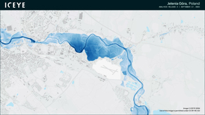 Powódź w Polsce na wizualizacjach ICEYE