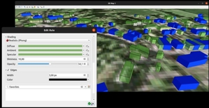 Nie tylko przekroje w QGIS 3.26 <br />
Rys. 3. Nowy styl wyświetlania modeli 3D w QGIS