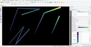 Nie tylko etykiety, czyli co nowego w QGIS 3.20 <br />
Efekt działania narzędzia interpolacji linii